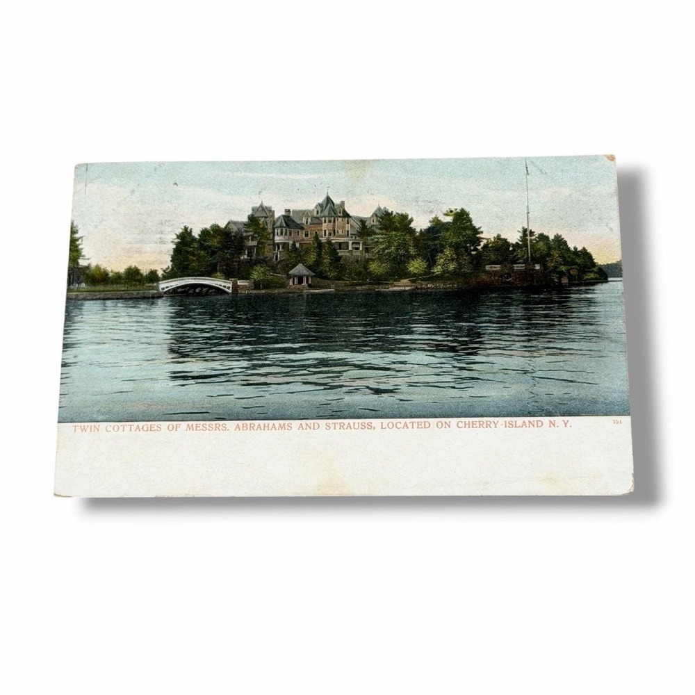 Postcard Twin Cottages of Messrs Abrahams & Strauss Cherry Island NY c1909 A492